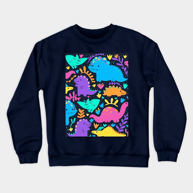 Cute dino pattern Crewneck Sweatshirt by Mjdaluz